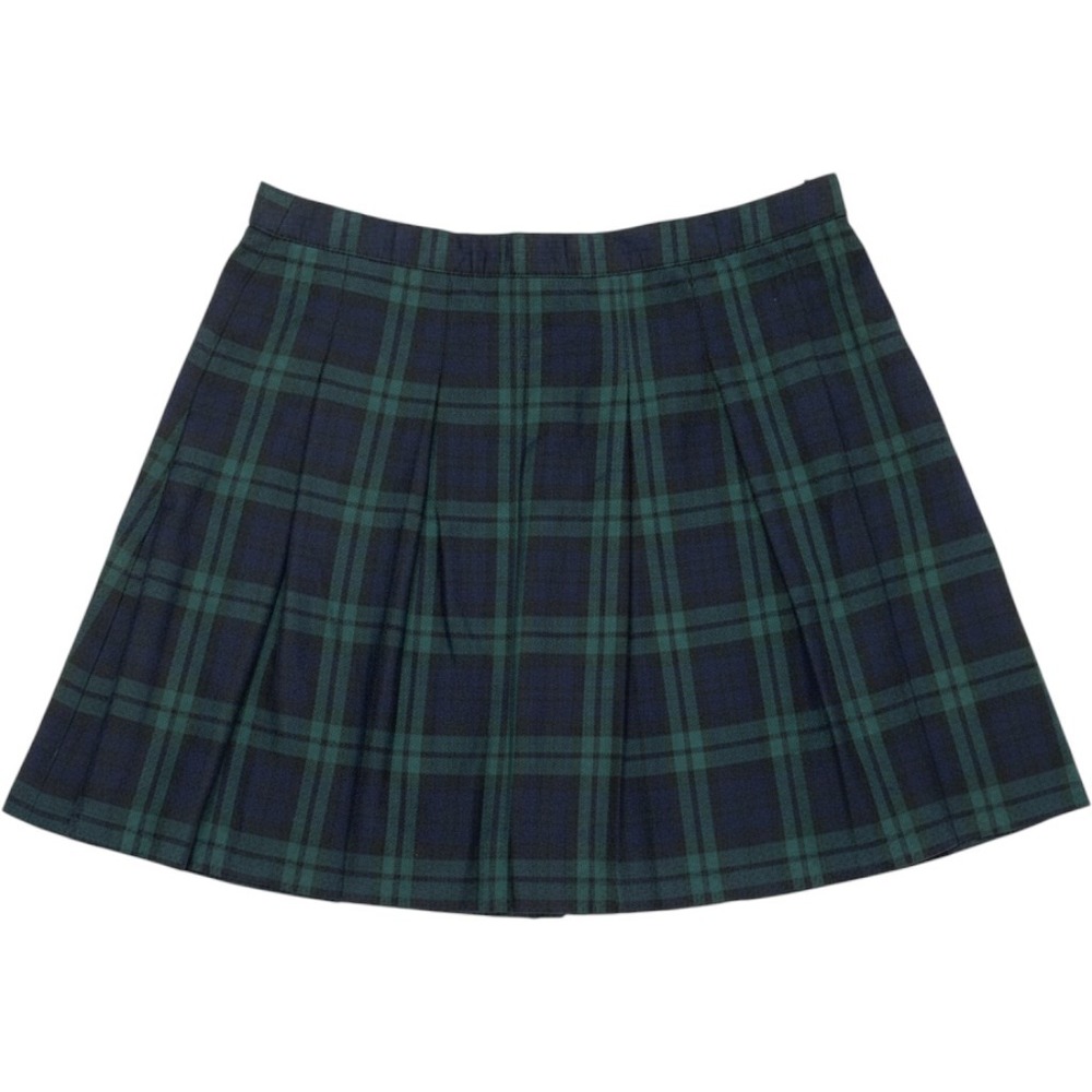 Tommy Hilfiger Skort Womens 16 Green Plaid Excellent Pleated Side Zip Preppy